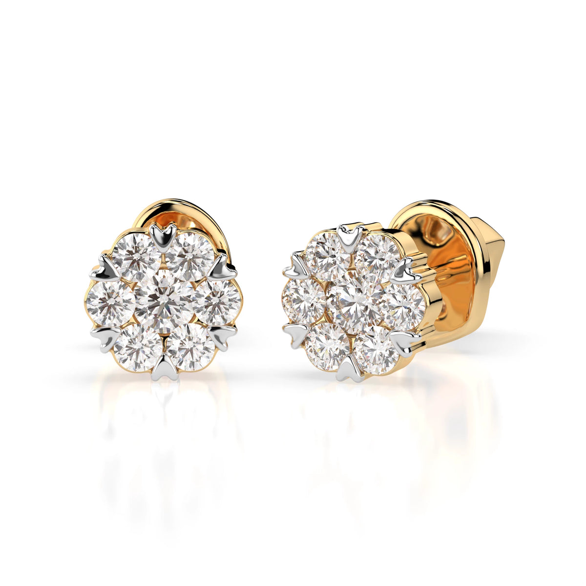 Cercei din Aur cu Diamante Rotunde Briliant 0.21 CT