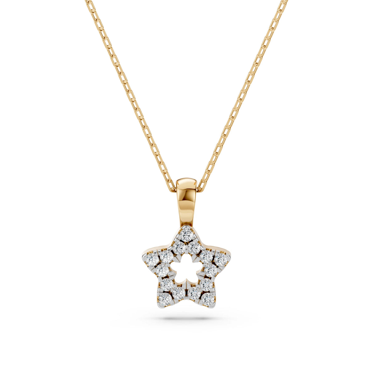 Colier din Aur cu Diamante, Forma Rotund Briliant, 0,08 CT