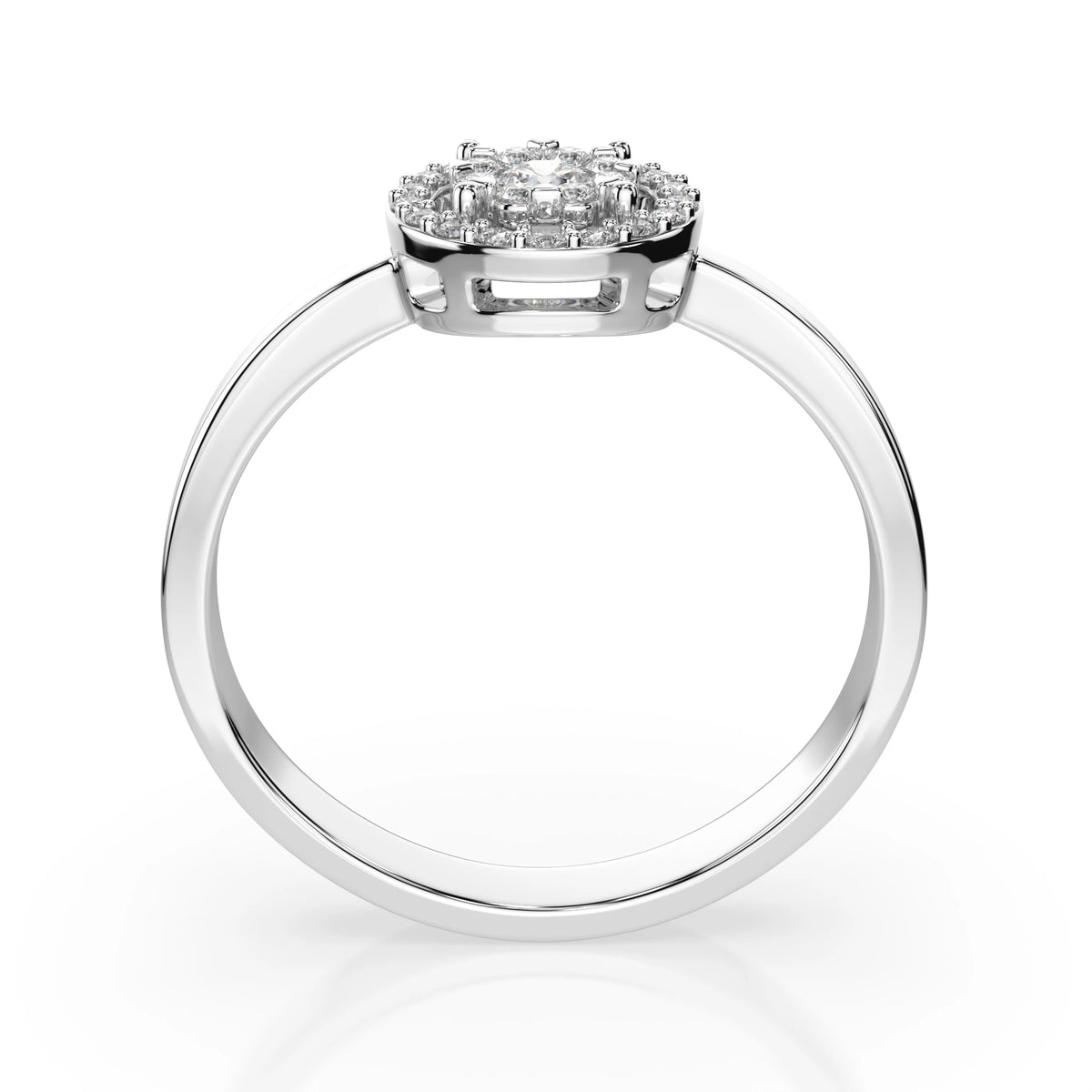 Inel din Aur cu Diamante, Forma Rotund Briliant, 0,18 CT