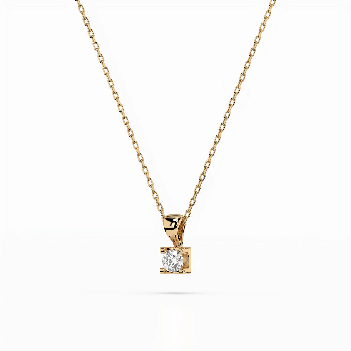 Colier din Aur cu Diamant, Forma Rotund Briliant, 0,15 CT