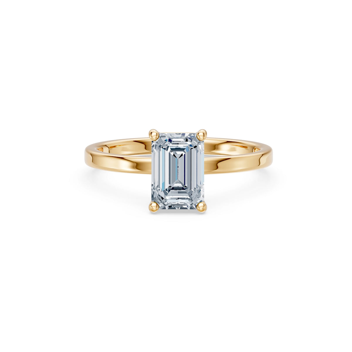 Inel de Logodnă Solitaire din Aur, Diamant Emerald 1,50 CT