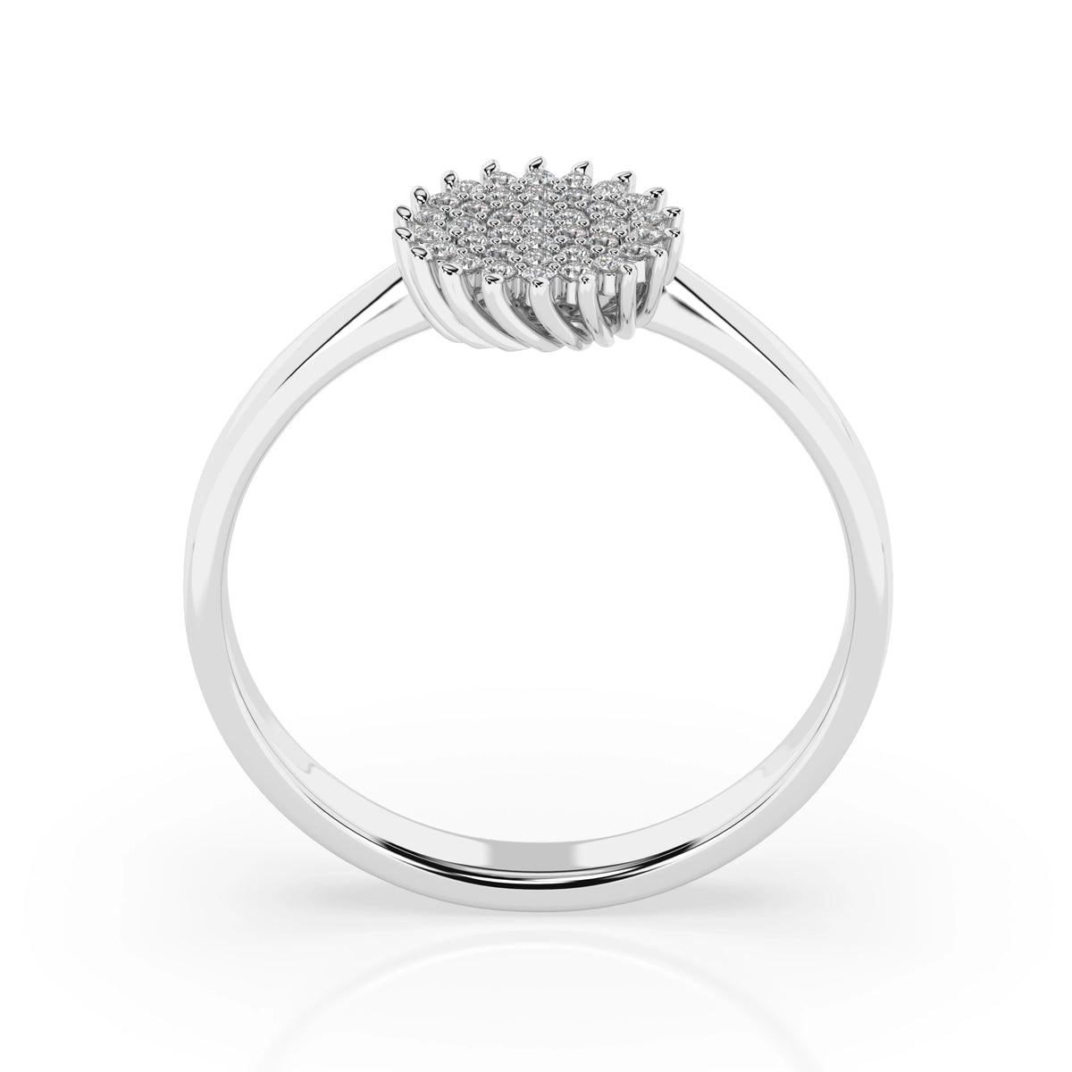 Inel din Aur cu Diamante, Forma Rotund Briliant, 0,15 CT