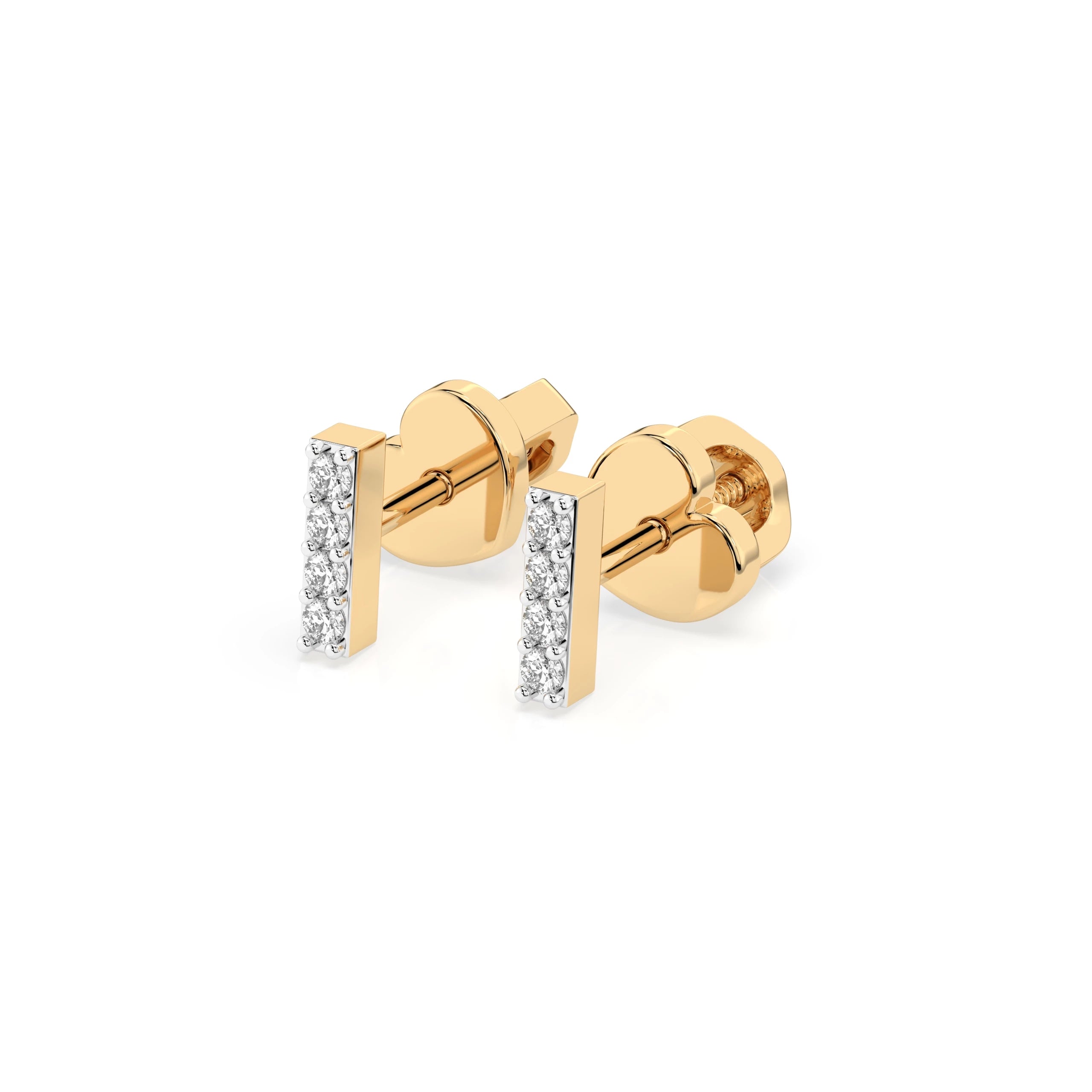 Cercei din Aur cu Diamante Rotunde Briliant 0.08 CT