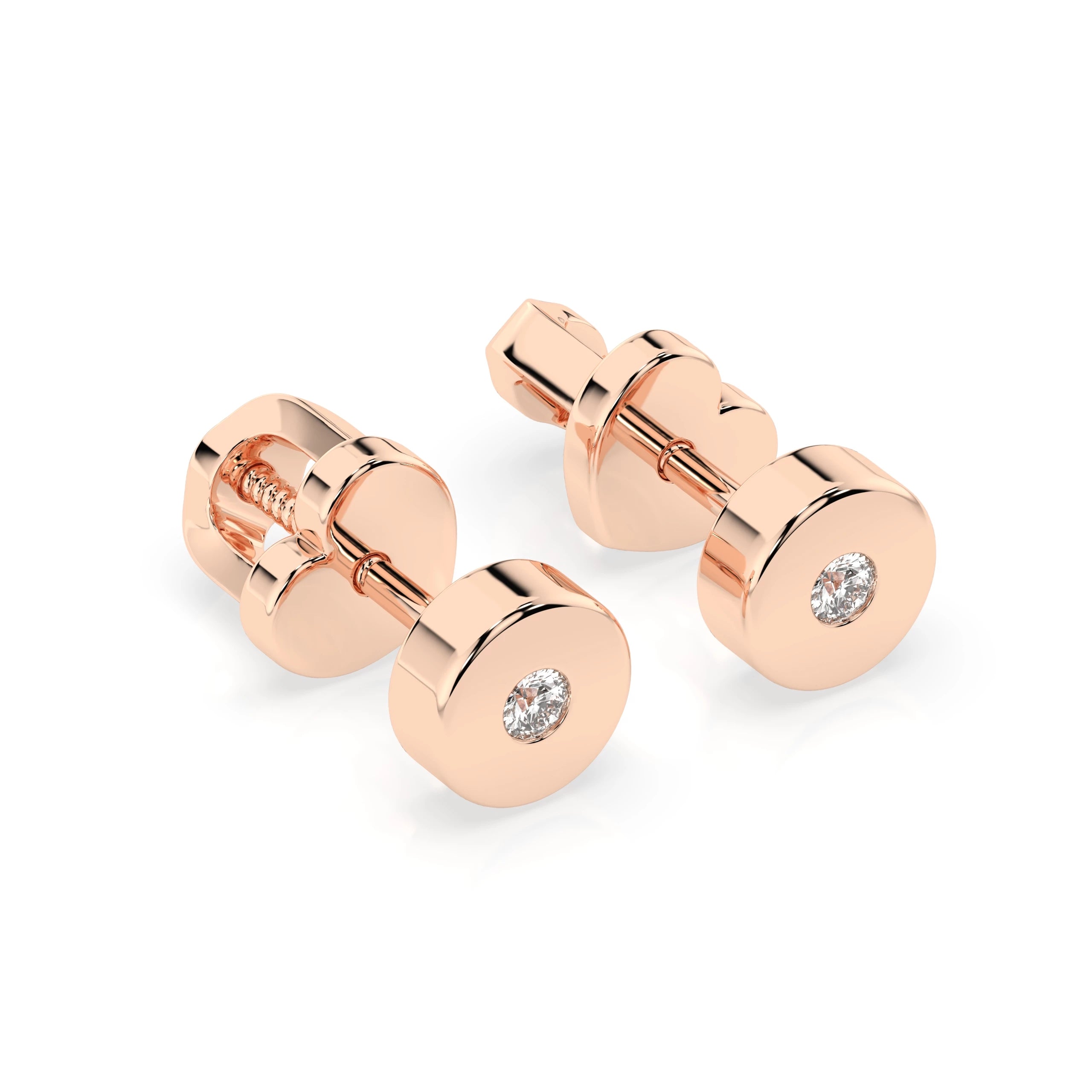 Cercei din Aur cu Diamante Rotunde Briliant 0.04 CT
