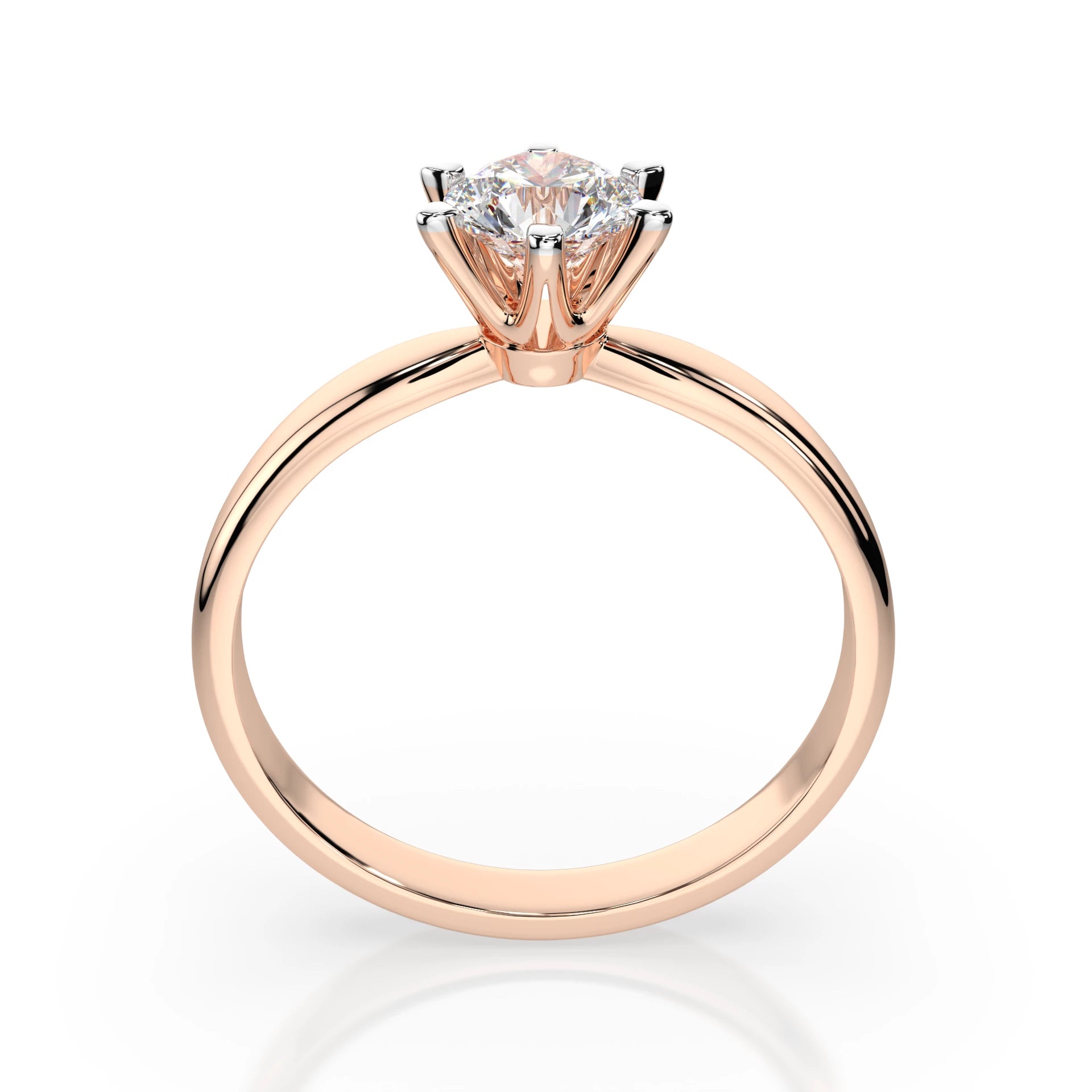 Inel de Logodnă Solitaire din Aur, Diamant Rotund Briliant 0.50 CT