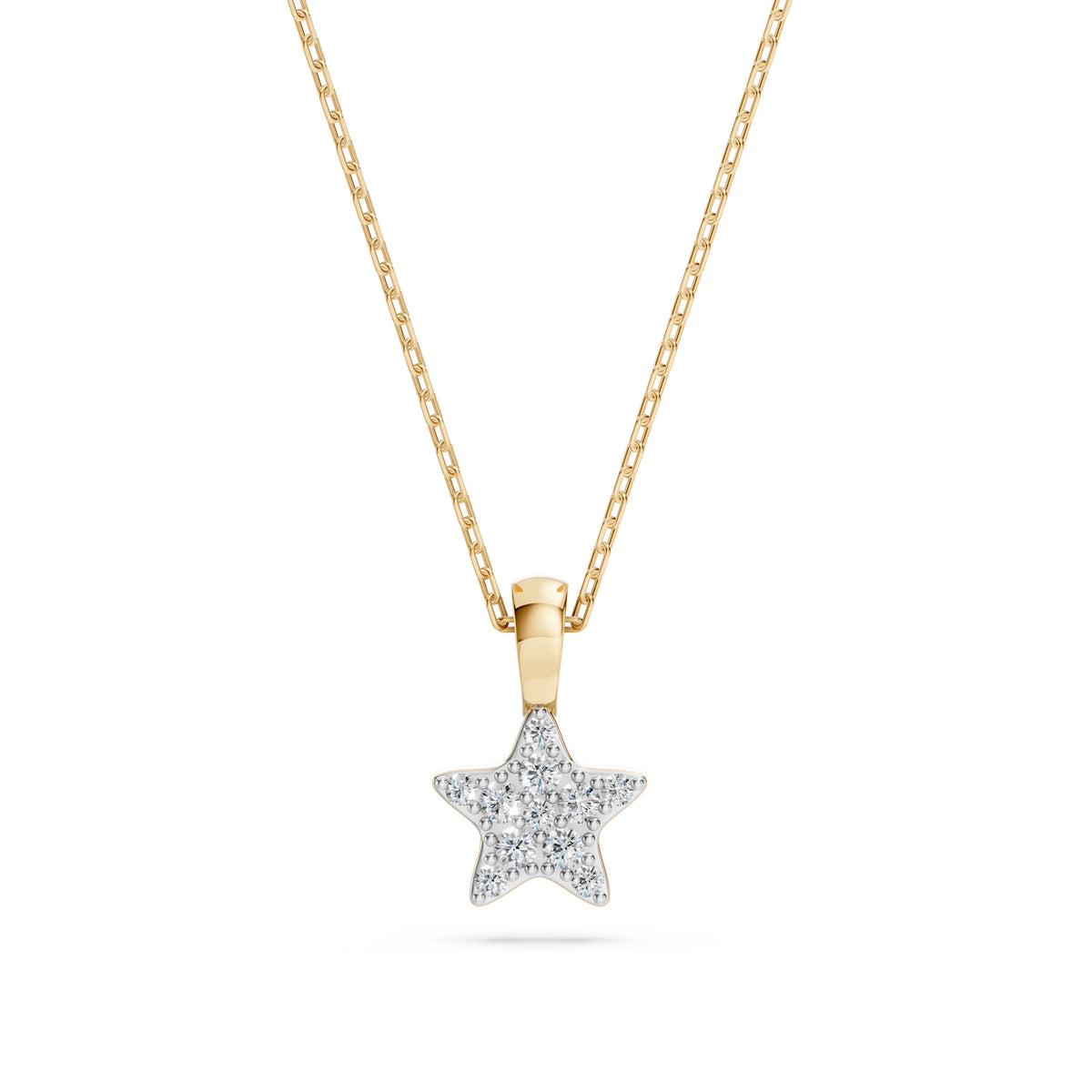 Colier din Aur cu Diamante, Forma Rotund Briliant, 0,08 CT