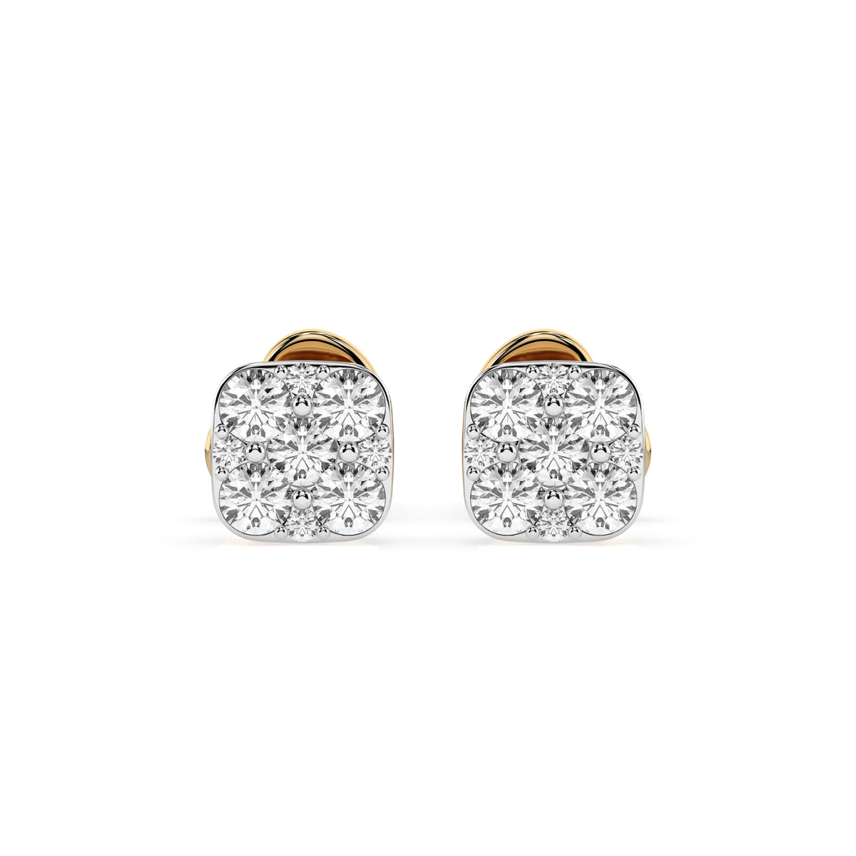 Cercei din Aur cu Diamante, Forma Rotund Briliant, 0,38 CT