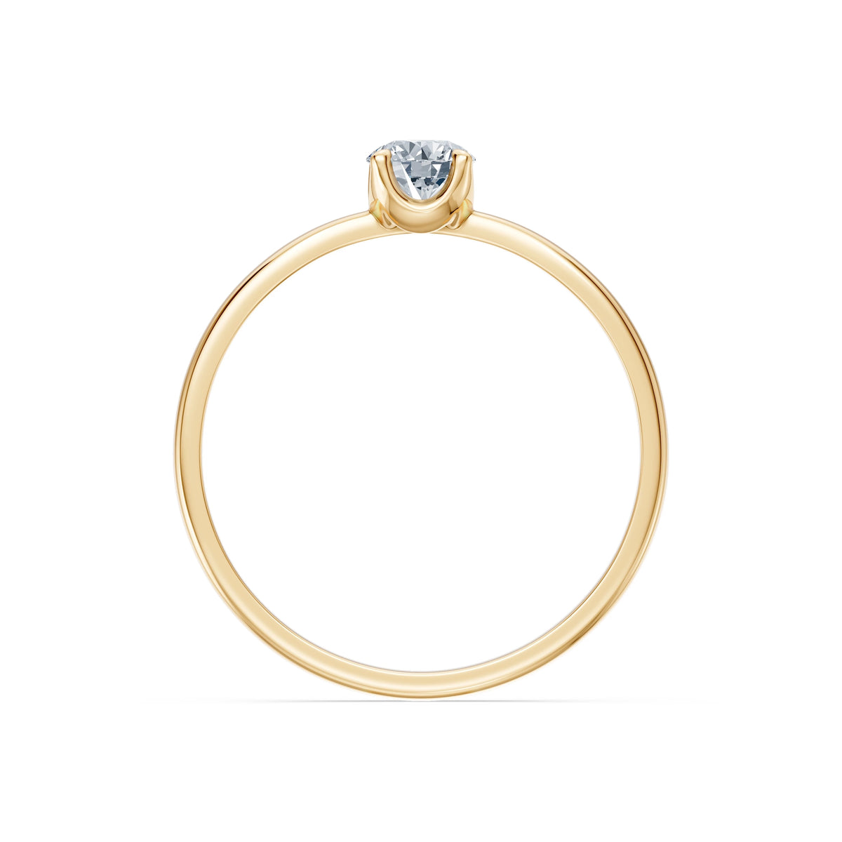 Inel de Logodnă Solitaire din Aur, Diamant Rotund Briliant 0,30 CT