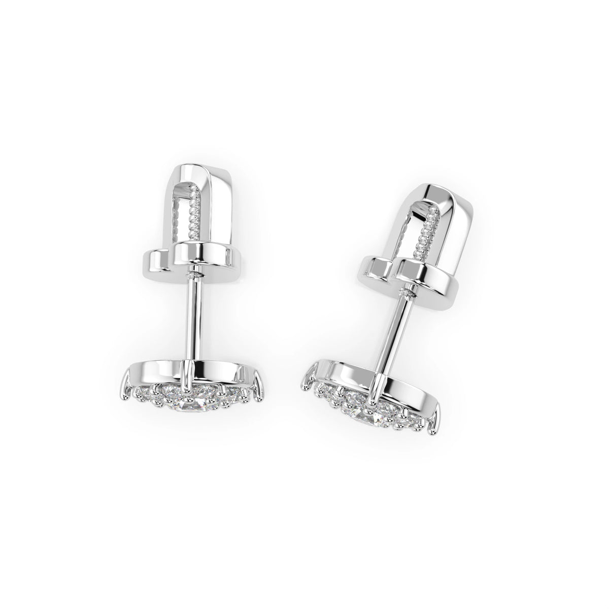 Cercei din Aur cu Diamante, Forma Rotund Briliant, 0,60 CT