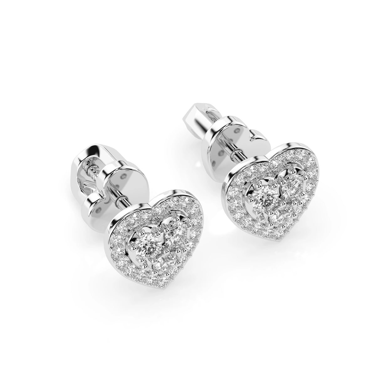 Cercei din Aur cu Diamante, Forma Rotund Briliant, 0,34 CT