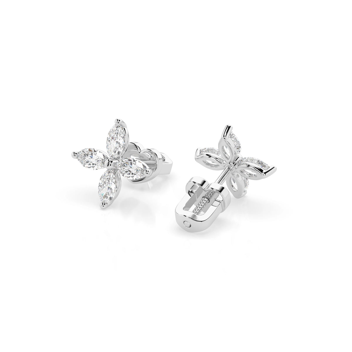 Cercei din Aur cu Diamante, Forma Marquise, 0,80 CT