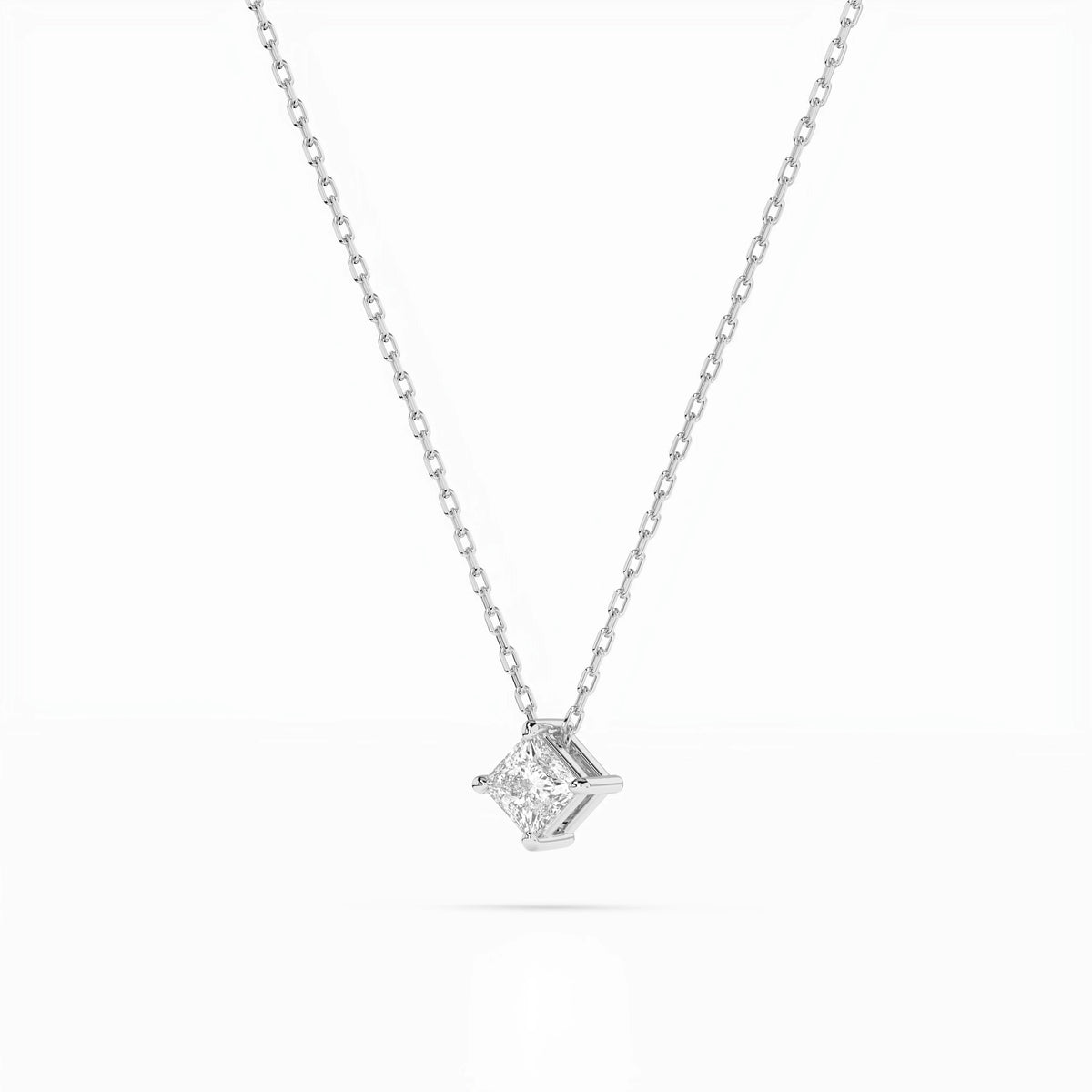 Colier din Aur cu Diamant, Forma Princess, 0,10 CT