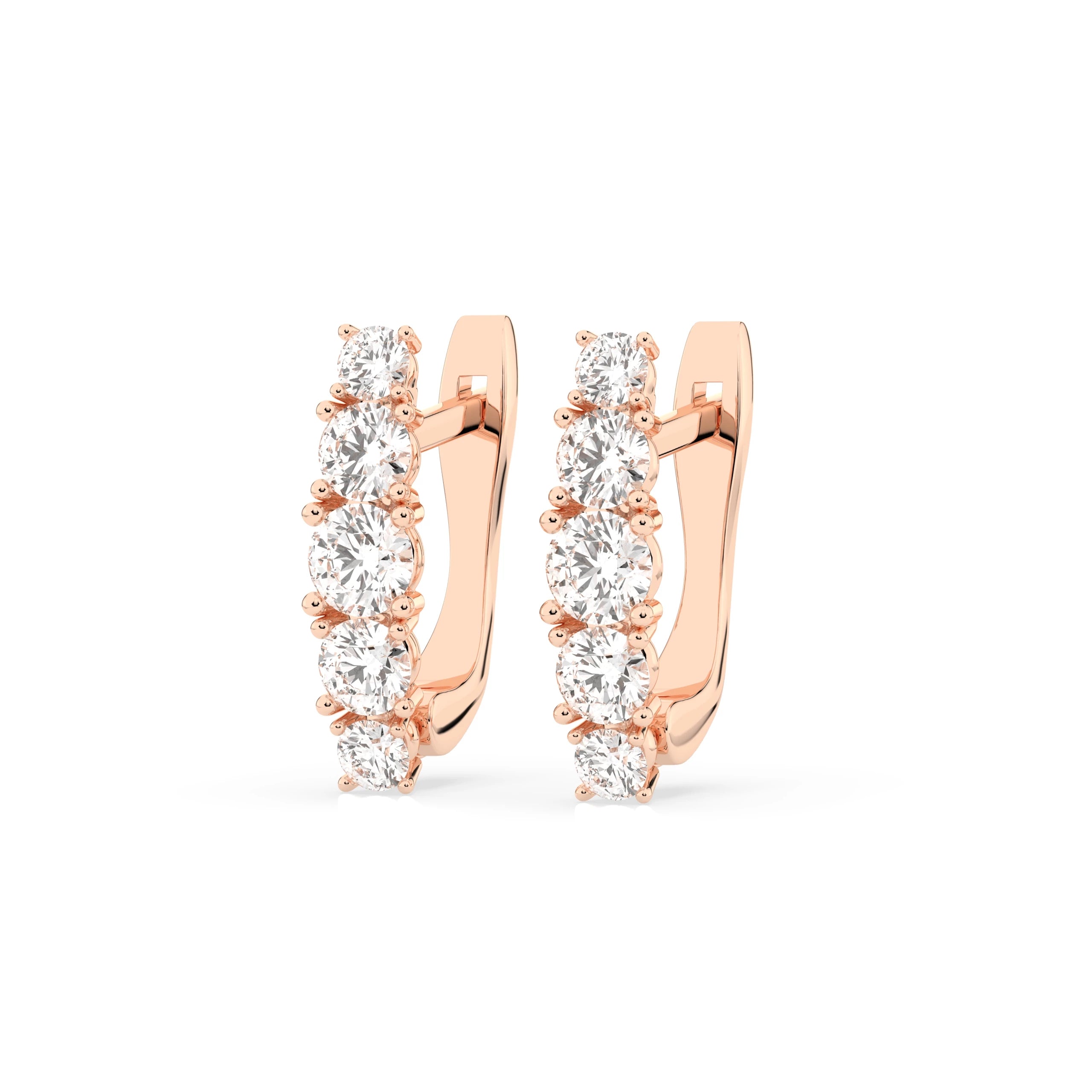 Cercei din Aur cu Diamante Rotunde Briliant 0.85 CT