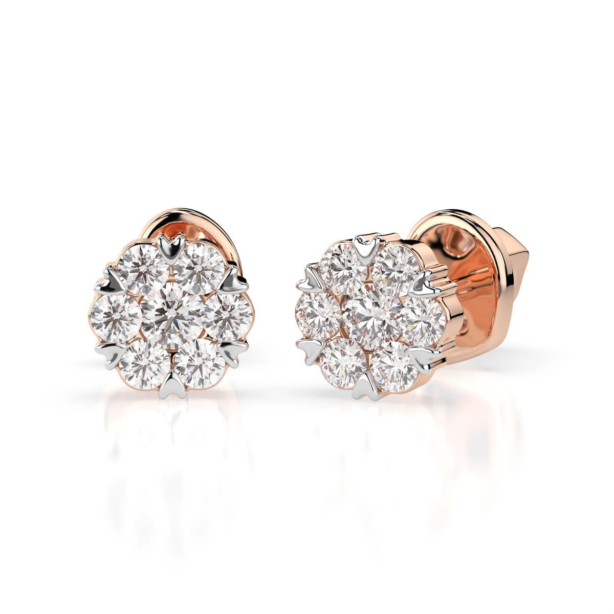 Cercei din Aur cu Diamante Rotunde Briliant 0.21 CT