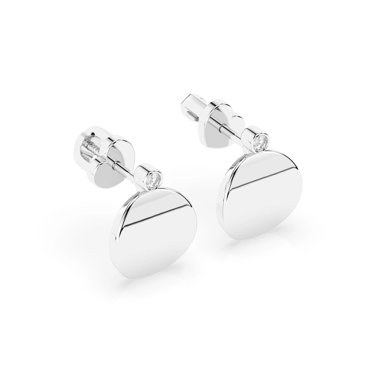 Cercei din Aur cu Diamante, Forma Rotund Briliant, 0,04 CT