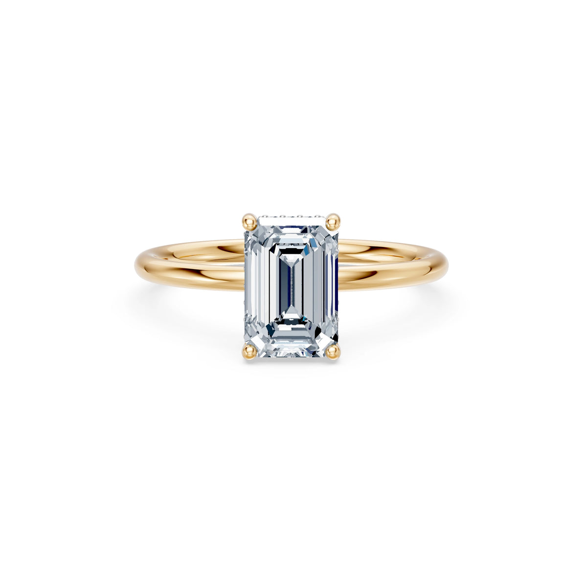 Inel de Logodnă Solitaire din Aur, Diamant Emerald 2,00 CT