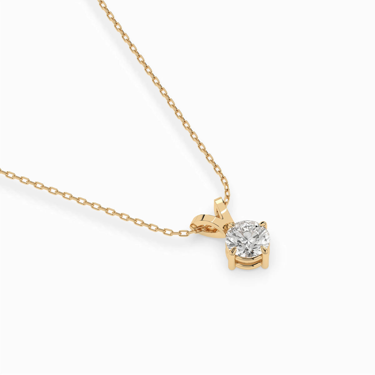 Colier din Aur cu Diamant, Forma Rotund Briliant, 0,40 CT