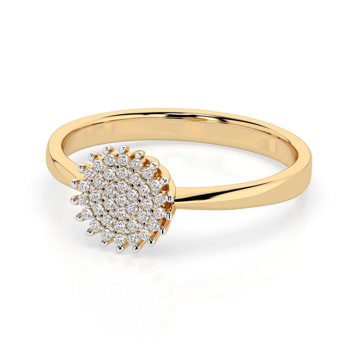 Inel din Aur cu Diamante, Forma Rotund Briliant, 0,15 CT