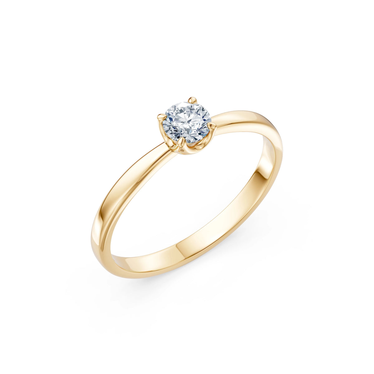 Inel de Logodnă Solitaire din Aur, Diamant Rotund Briliant 0,30 CT