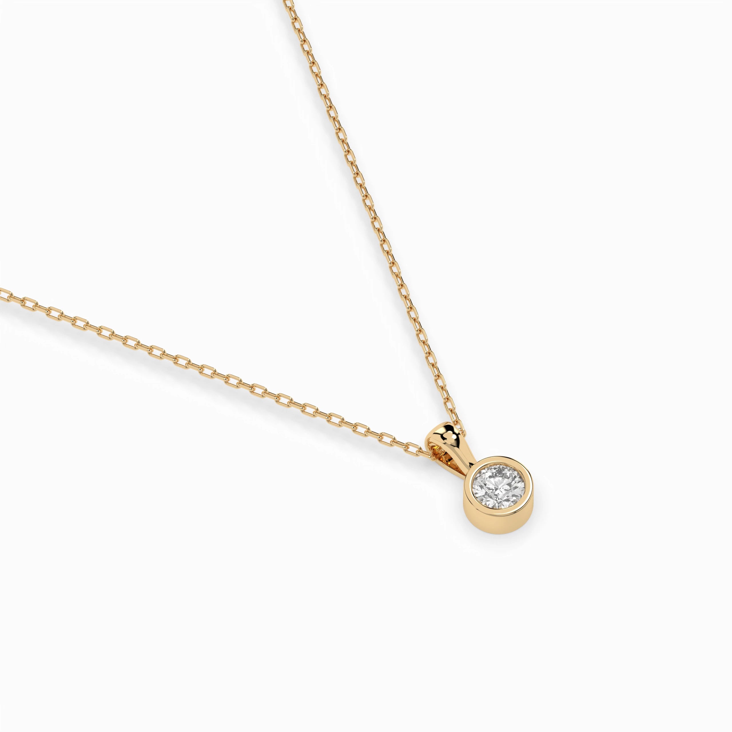 Colier din Aur cu Diamant Rotund Briliant 0.10 CT
