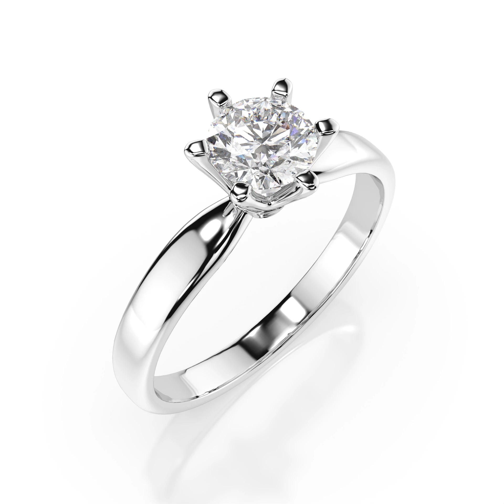 Inel de Logodnă Solitaire din Aur, Diamant Rotund Briliant 0.50 CT