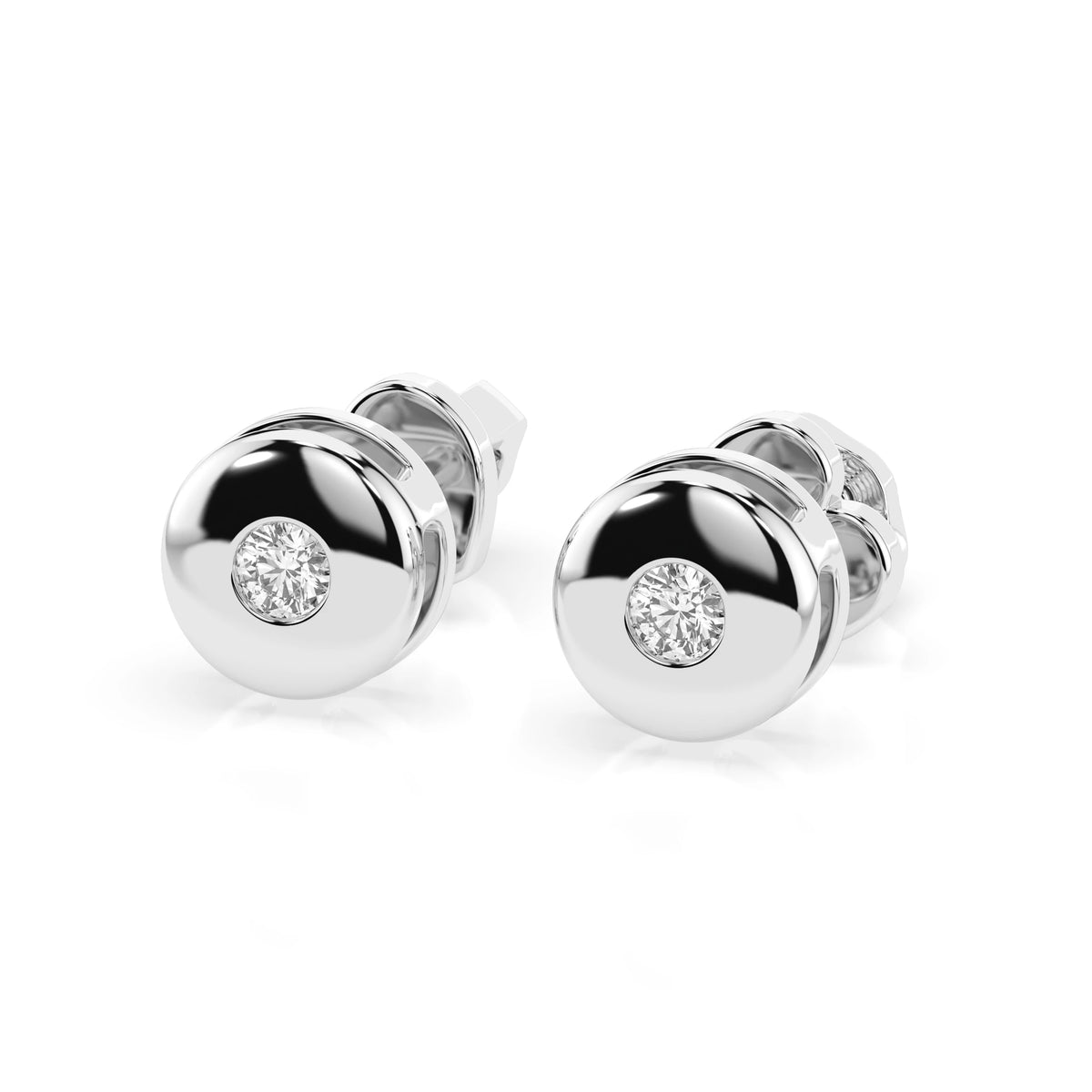 Cercei din Aur cu Diamante Rotunde Briliant 0.08 CT