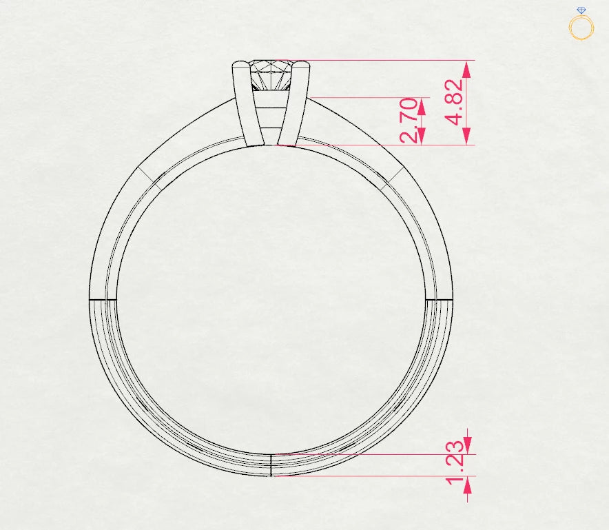 Inel de Logodnă Solitaire din Aur, Diamant Rotund Briliant 0.20 CT