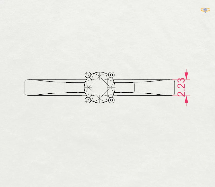 Inel de Logodnă Solitaire din Aur, Diamant Rotund Briliant 0.30 CT