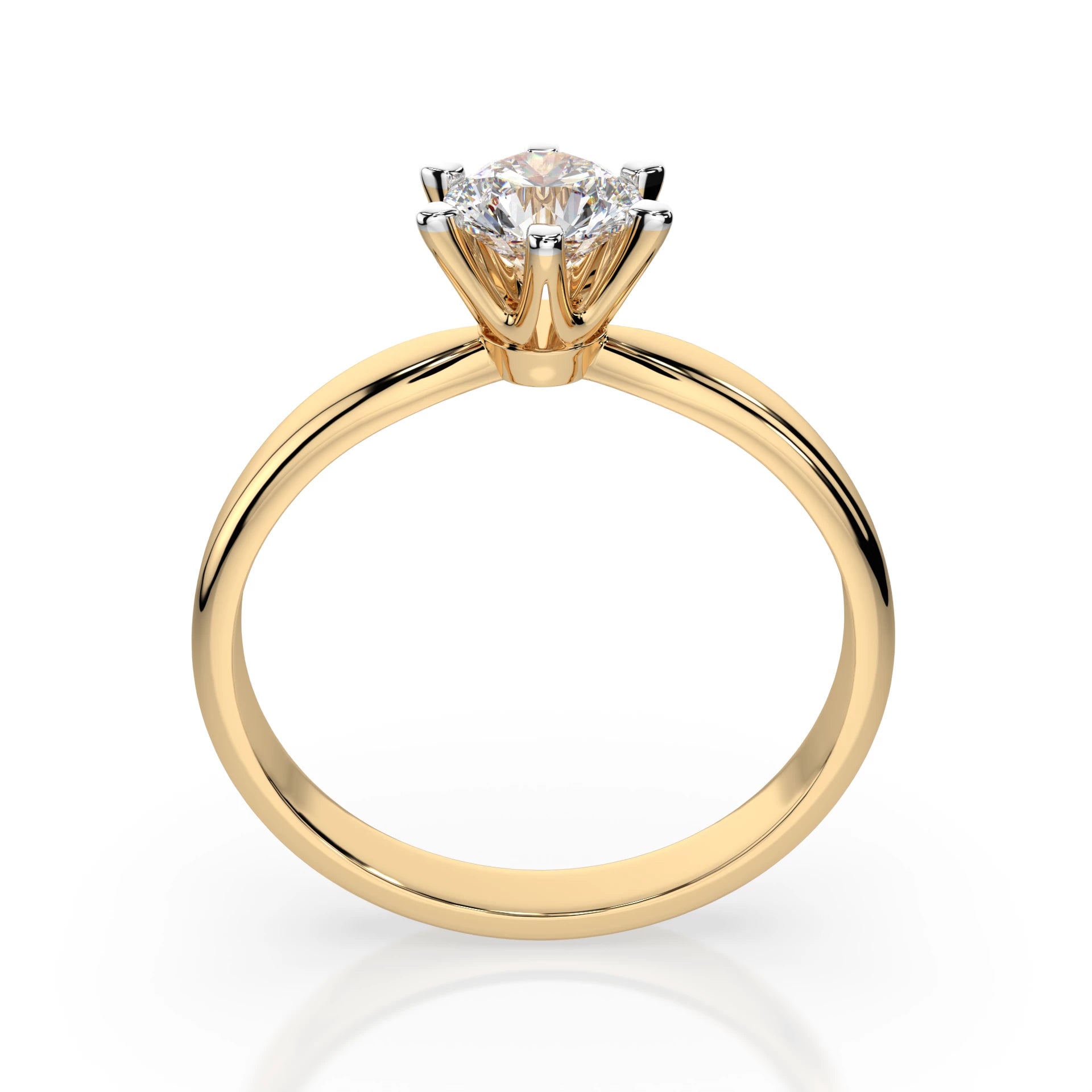 Inel de Logodnă Solitaire din Aur, Diamant Rotund Briliant 0.50 CT