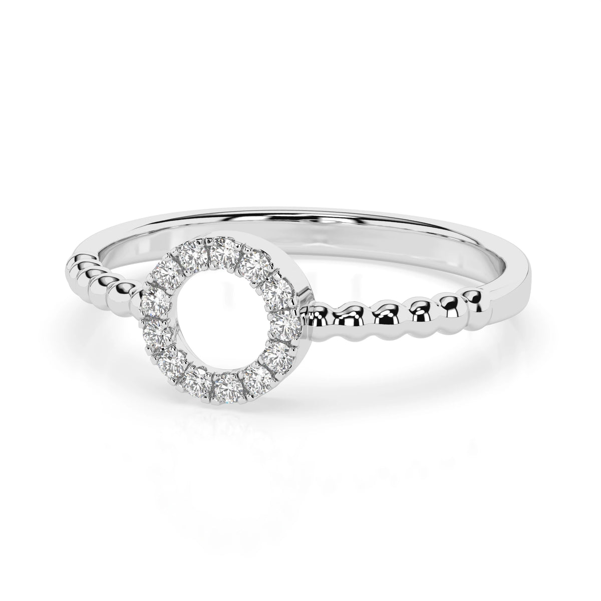 Inel din Aur cu Diamante, Forma Rotund Briliant, 0,08 CT