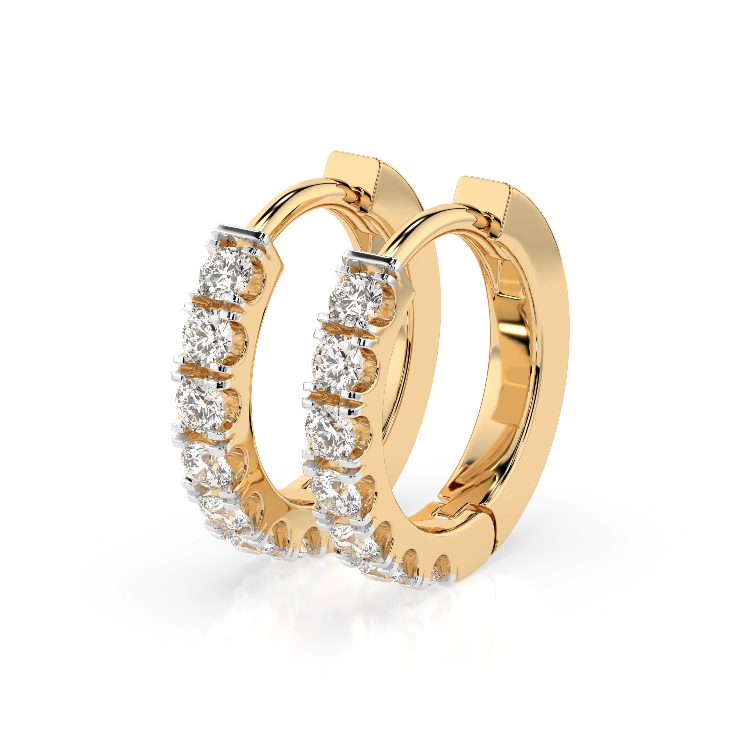 Cercei din Aur cu Diamante Rotunde Briliant 0.42 CT