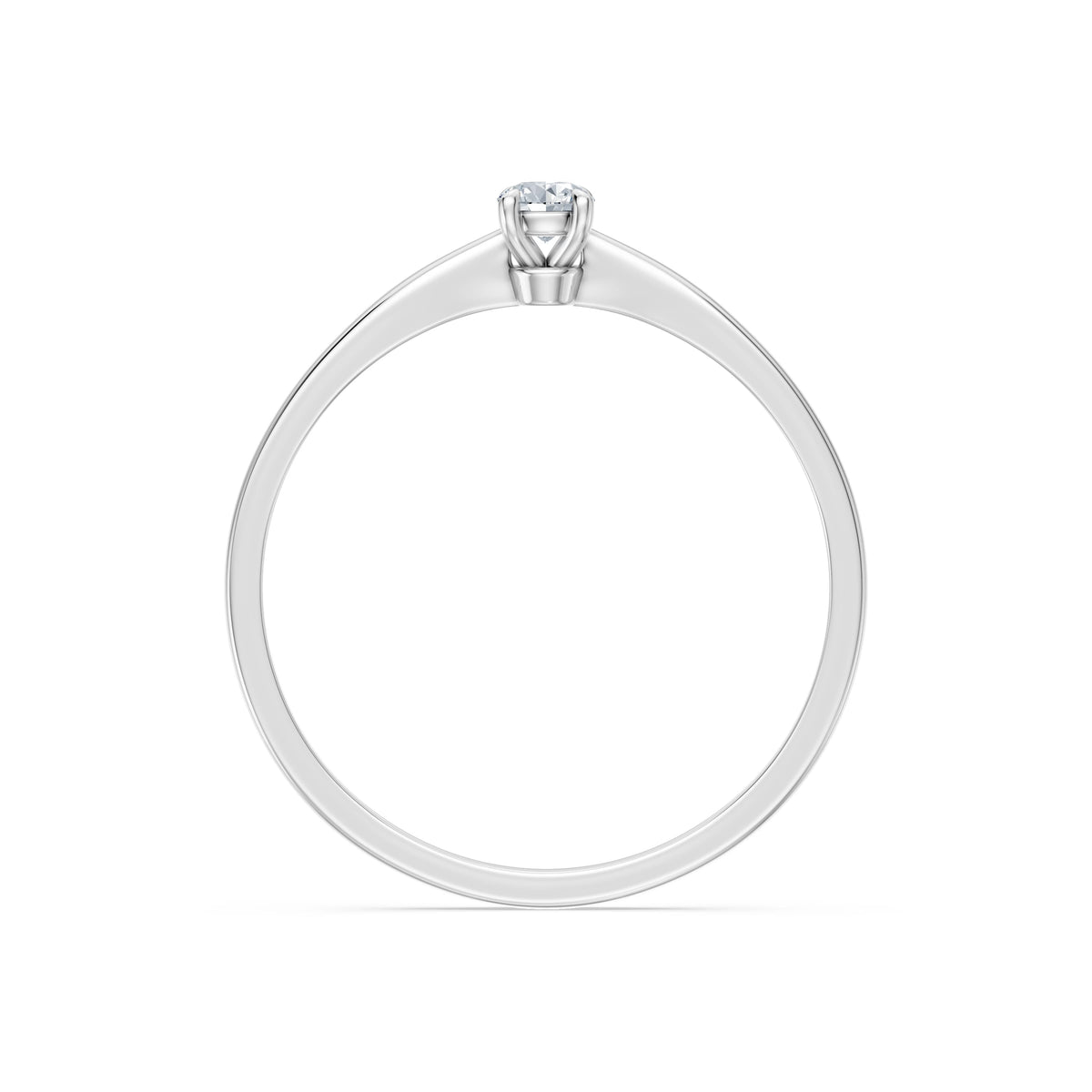 Inel de Logodnă Solitaire din Aur, Diamant Rotund Briliant 0,10 CT