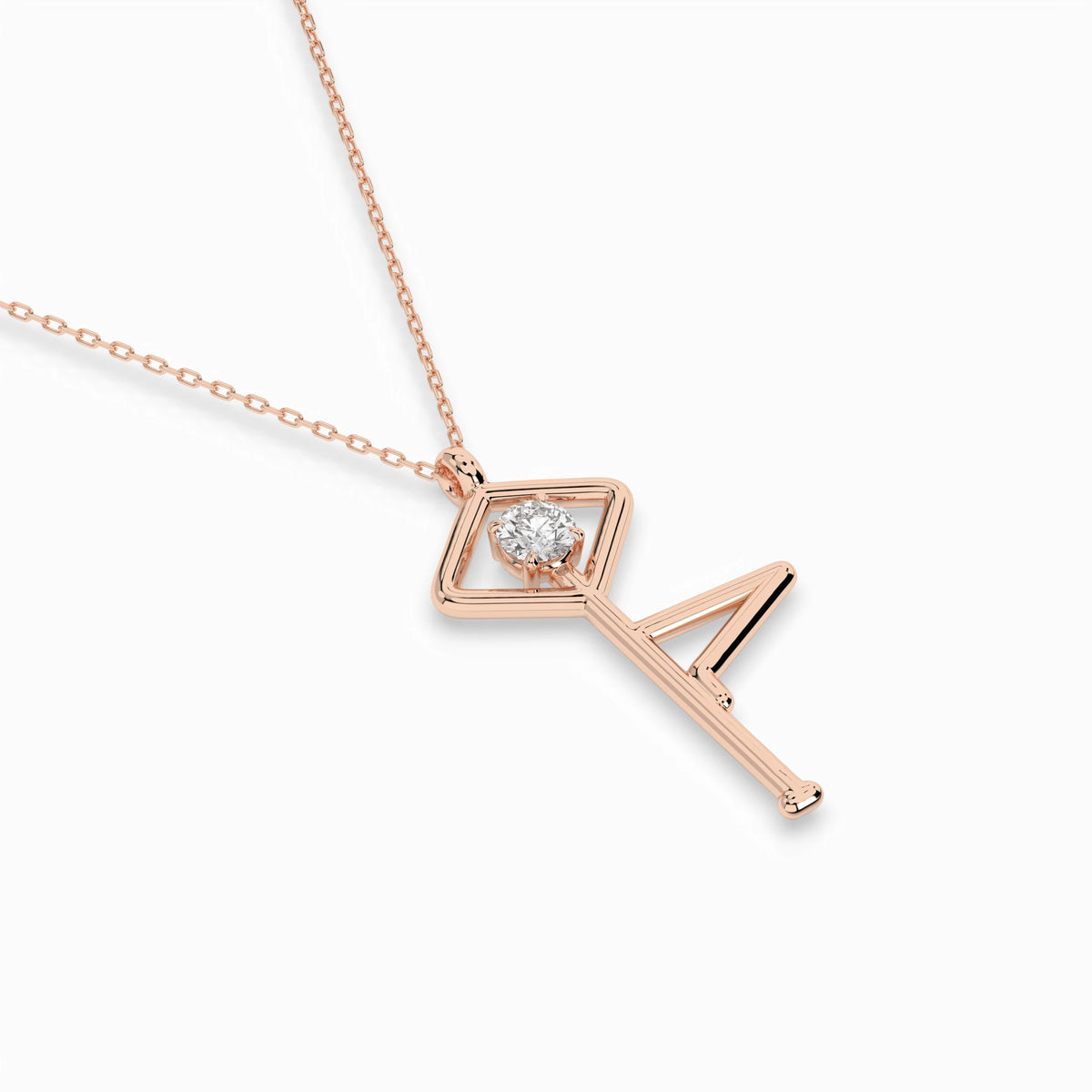 Colier din Aur cu Diamant, Forma Rotund Briliant, 0,10 CT