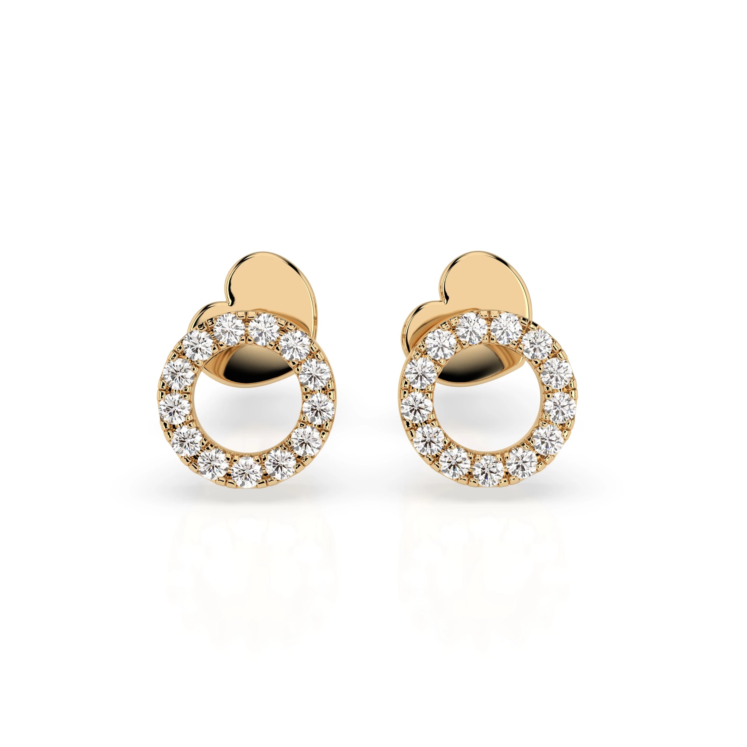 Cercei din Aur cu Diamante Rotunde Briliant 0.16 CT