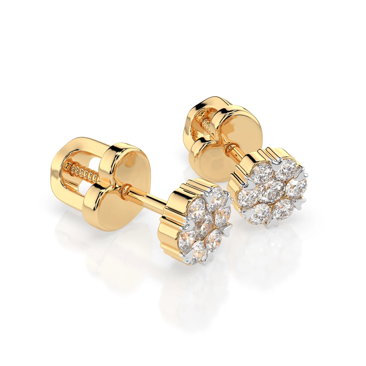 Cercei din Aur cu Diamante Rotunde Briliant 0.21 CT