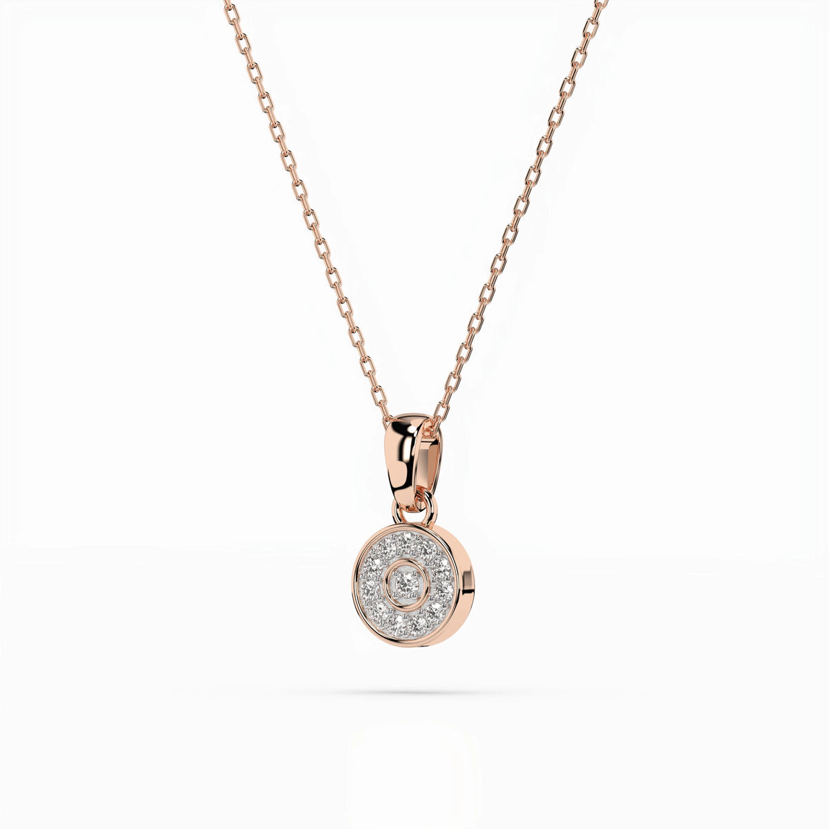 Colier din Aur cu Diamante, Forma Rotund Briliant, 0,08 CT