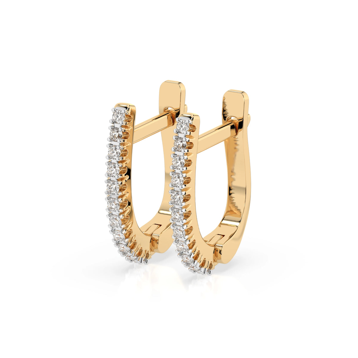 Cercei din Aur cu Diamante Rotunde Briliant 0.18 CT