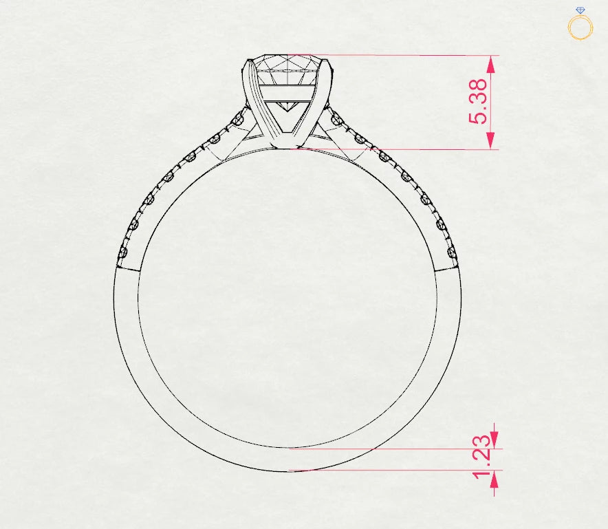 Inel de Logodnă din Aur cu Diamant Central și Diamante Laterale Rotunde 0.71 CT