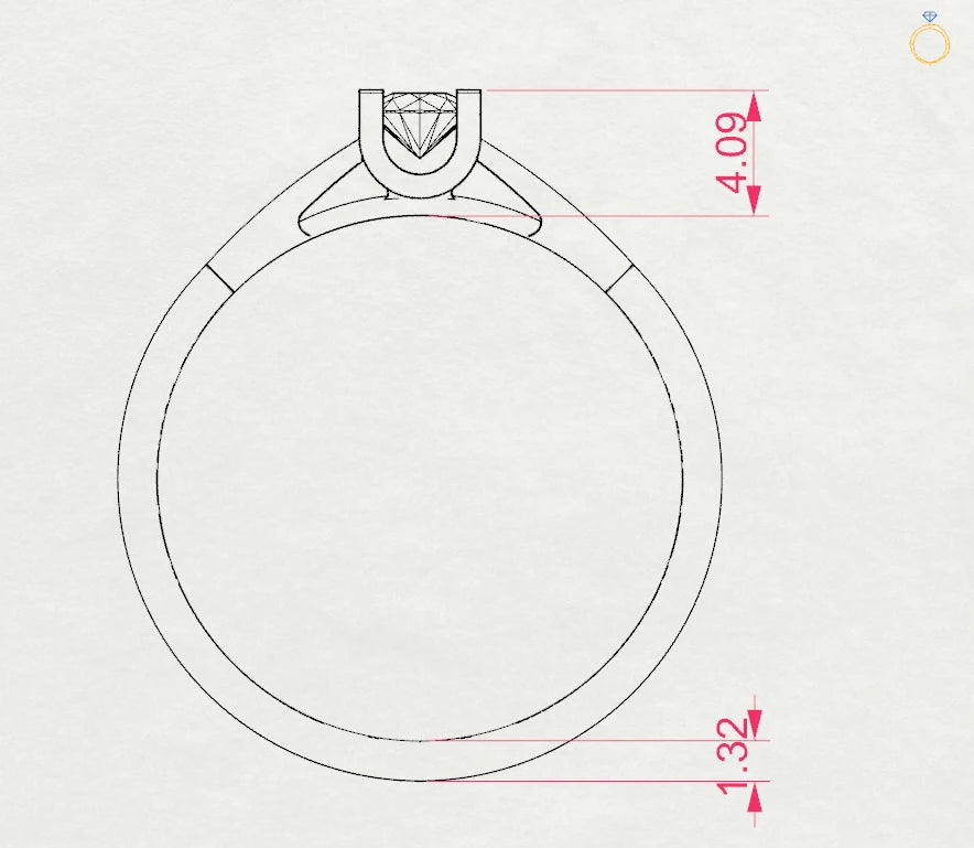 Inel de Logodnă Solitaire din Aur, Diamant Rotund Briliant 0.15 CT