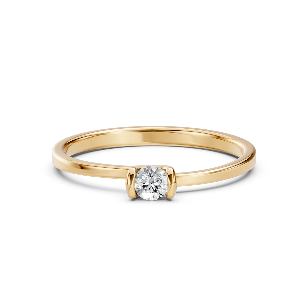 Inel de Logodnă Solitaire din Aur, Diamant Rotund Briliant 0,20 CT