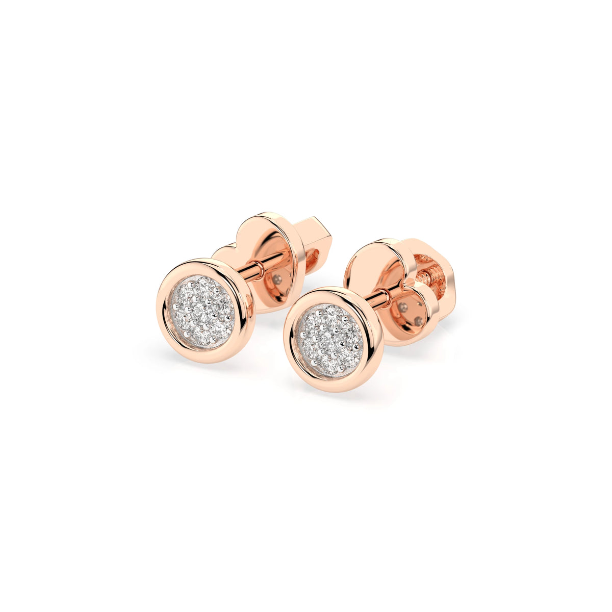 Cercei din Aur cu Diamante Rotunde Briliant 0.08 CT