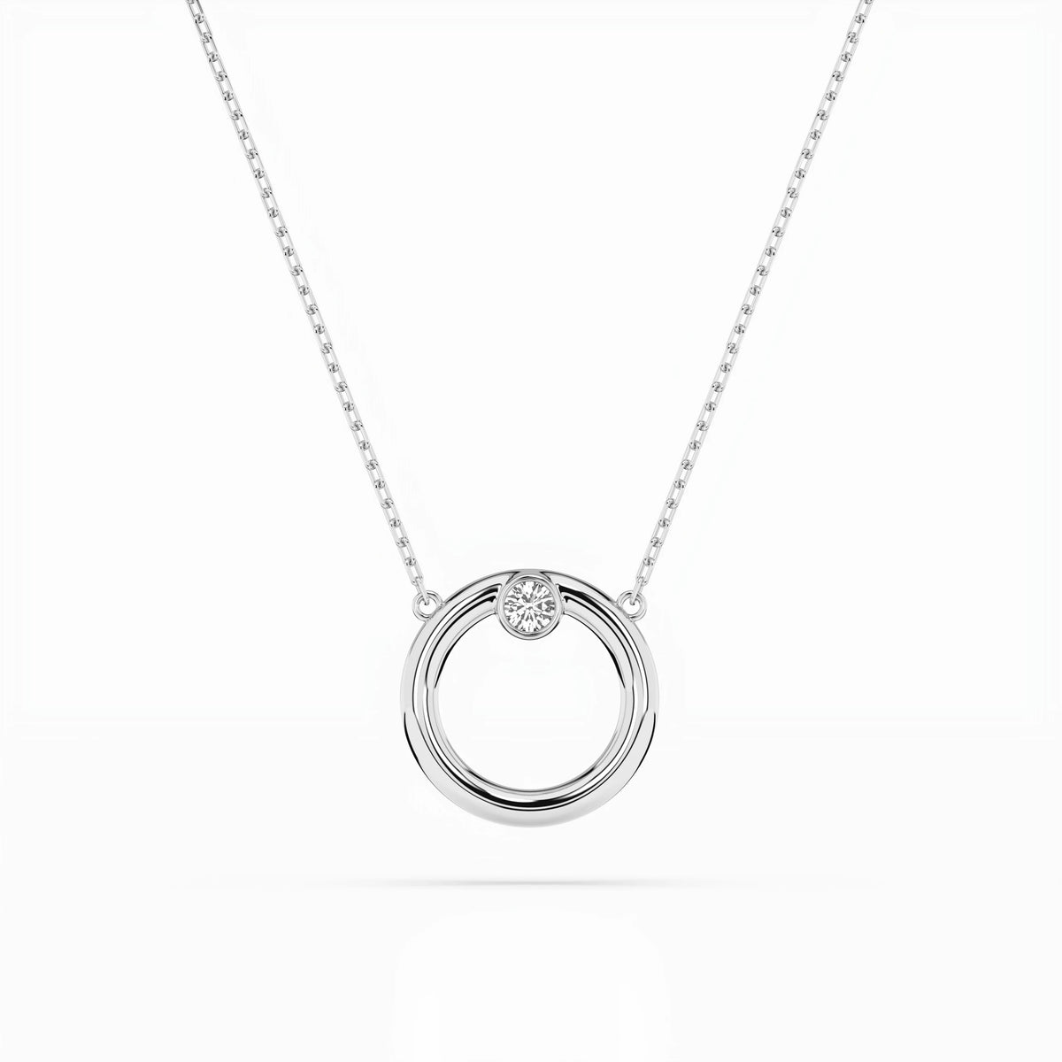 Colier din Aur cu Diamant, Forma Rotund Briliant, 0,03 CT