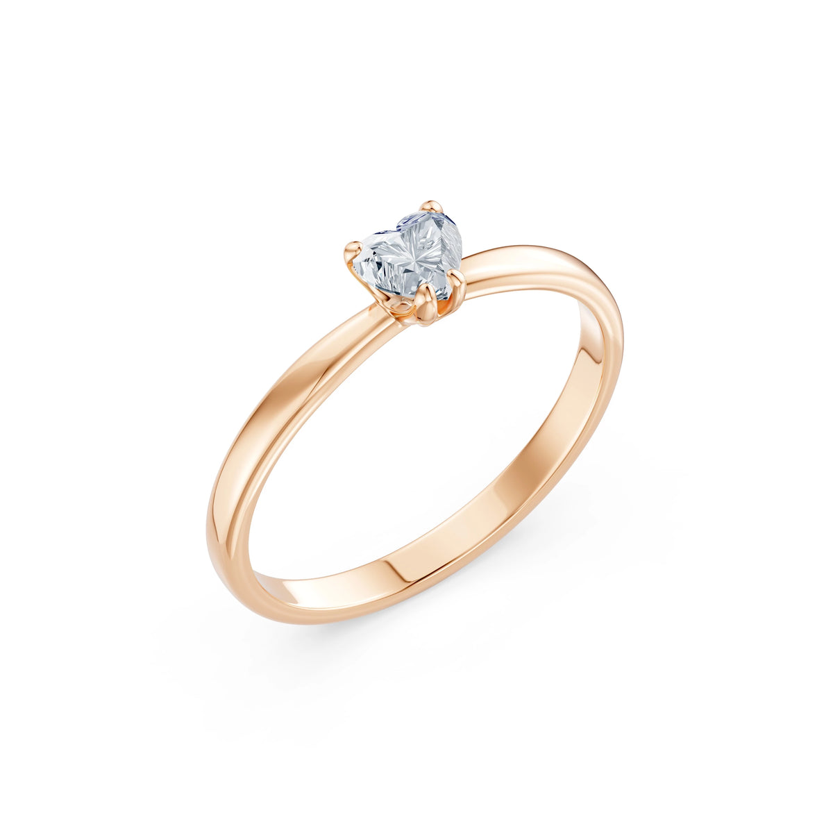 Inel de Logodnă Solitaire din Aur, Diamant Inimă 0,30 CT
