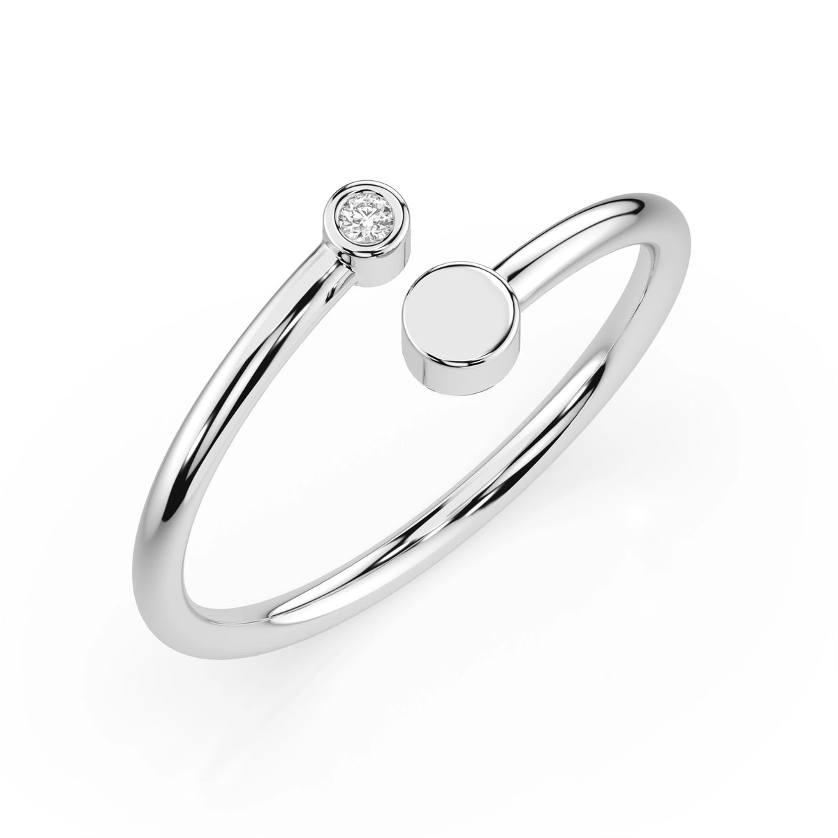 Inel din Aur cu Diamant, Forma Rotund Briliant, 0,02 CT