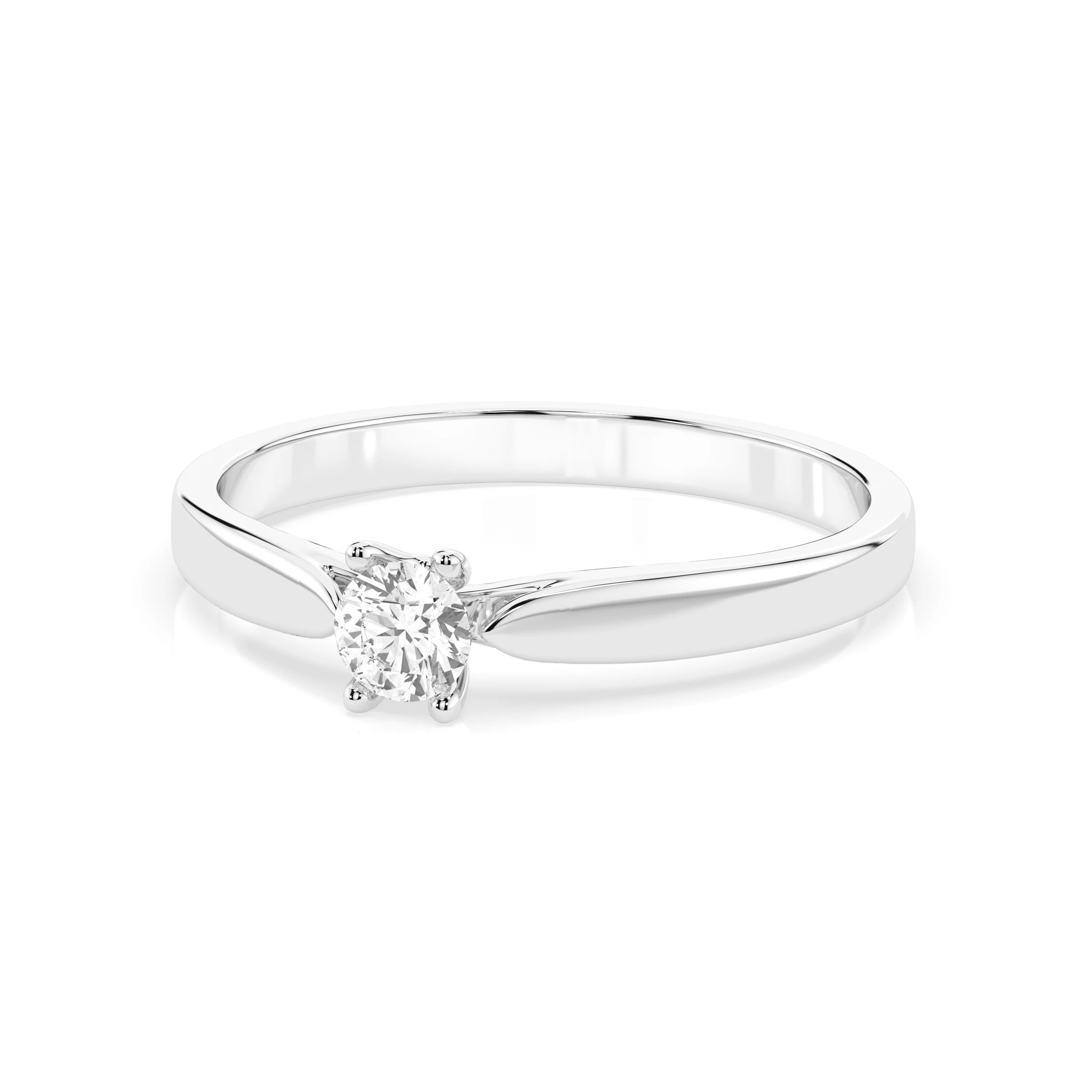 Inel de Logodnă Solitaire din Aur, Diamant Rotund Briliant 0.15 CT