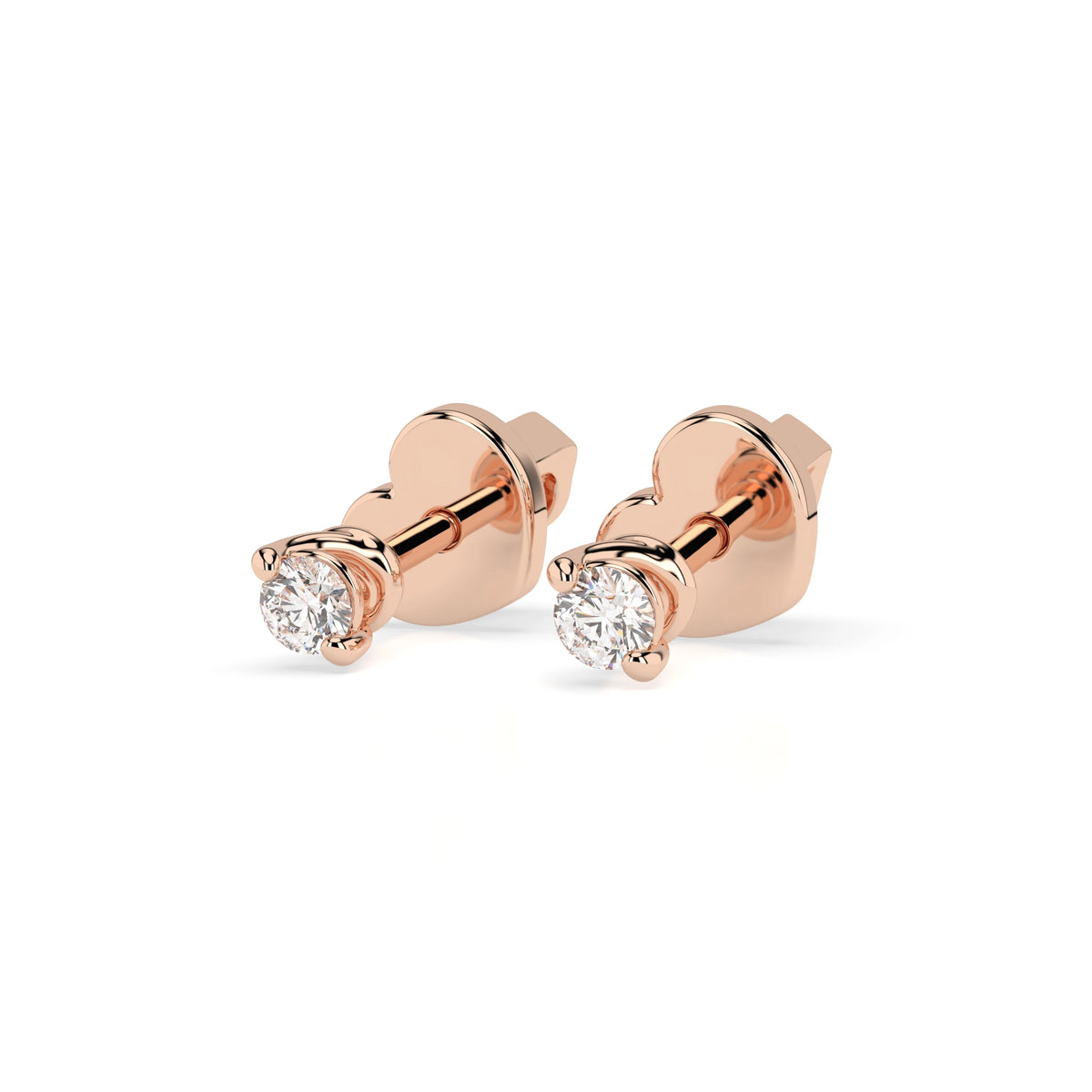 Cercei din Aur cu Diamante Rotunde Briliant 0.08 CT