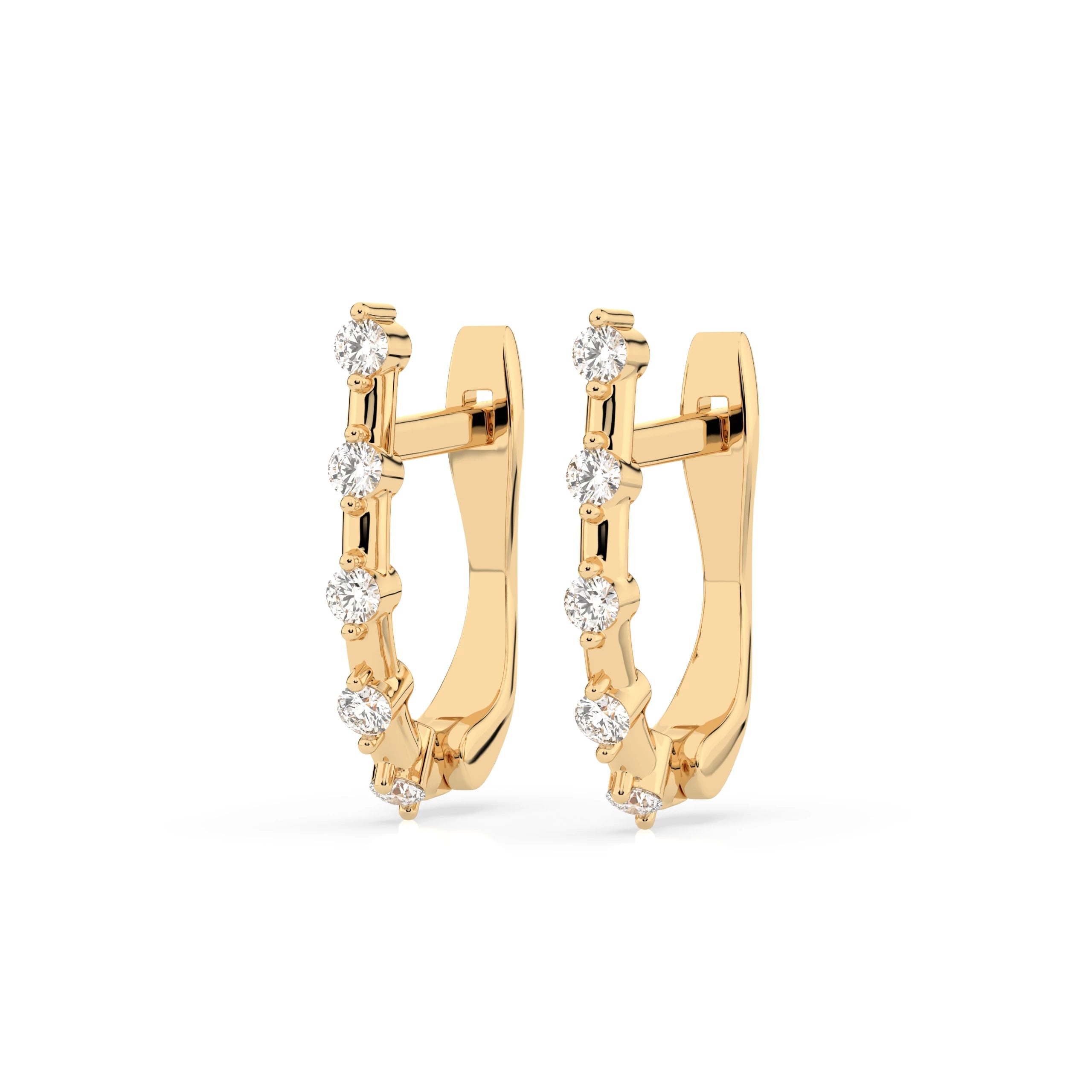 Cercei din Aur cu Diamante Rotunde Briliant 0.20 CT