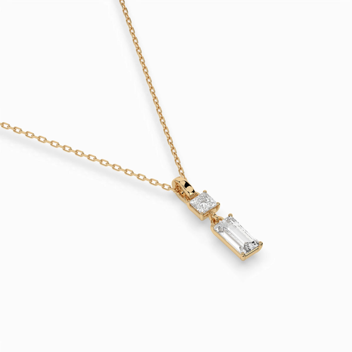 Colier din Aur cu Diamante, Forma Baguette, 0,40 CT