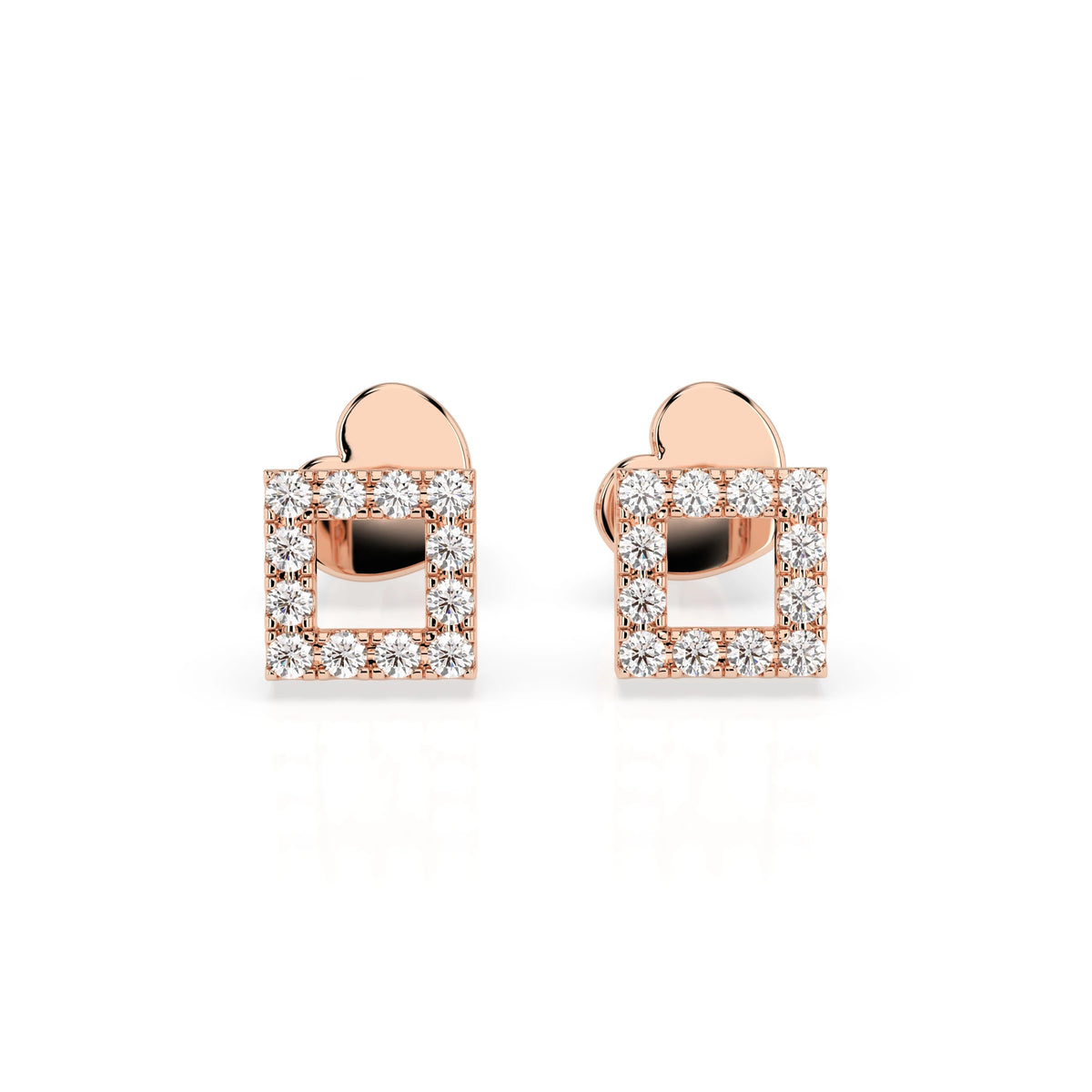Cercei din Aur cu Diamante Rotunde Briliant 0.14 CT