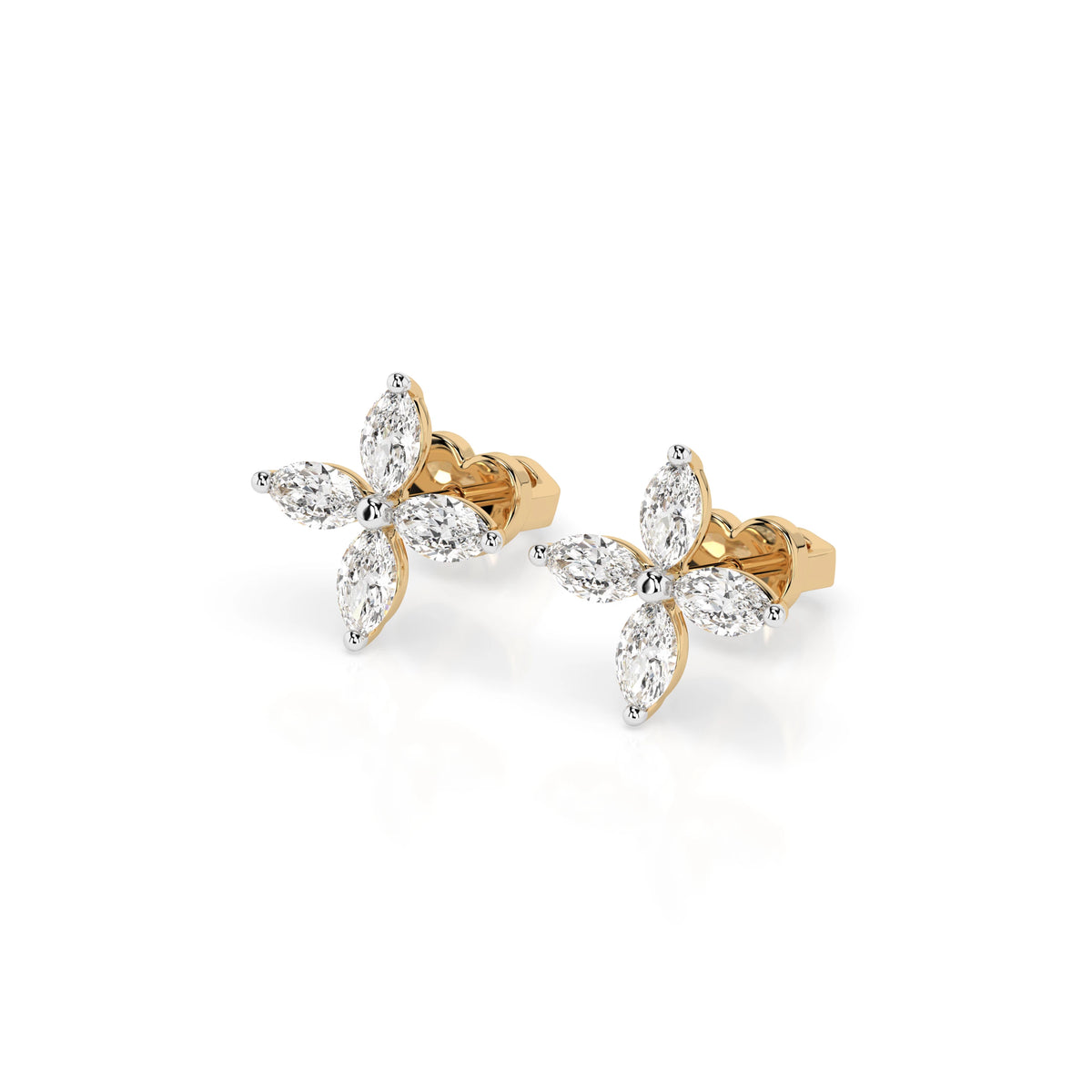 Cercei din Aur cu Diamante, Forma Marquise, 0,80 CT